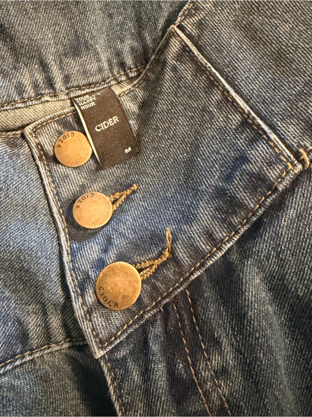 CIDER High Rise Wide Leg Jeans Size 30 Blue Denim Button Front Like New - Picture 13 of 13